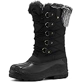 mysoft Women's Snow Boots Warm Insulated Faux Fur Lined Waterproof Mid-Calf Winter Boots