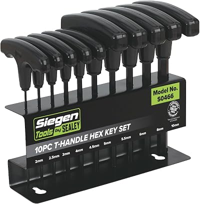 Siegen by Sealey 10 Piece T-Handle Hex Key Set Metric S0466