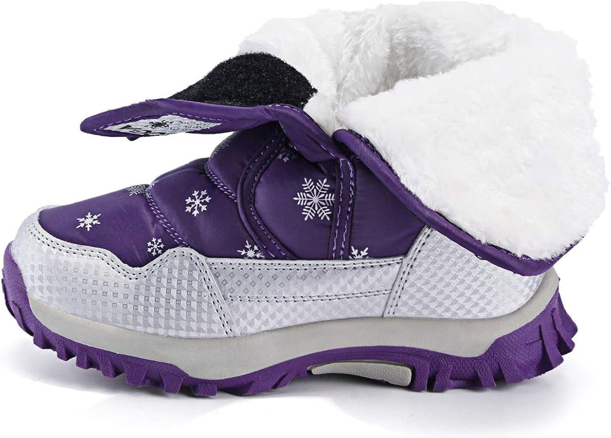 DADAWEN Girls Boys Snow Boots Winter Outdoor Waterproof Slip Resistant Cold Weather Shoes (Toddler/Little Kid/Big Kid): Shoes