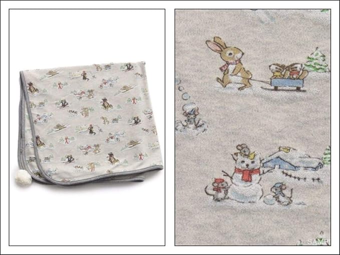 Amazon Co Jp ジェラートピケ スノーアニマル ブランケット グレー 動物柄 おくるみ Kids Baby マタニティ 出産祝い ベビー グッズ ホビー