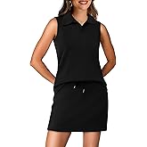 Simlakey Womens Summer 2 Piece Short Skirt Sets Tennis Outfits Casual Sleeveless Top and Athletic Skort Sweatsuits Lounge Set