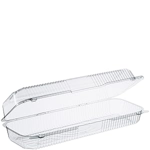 Dart C60UT1 14 in Strudel/hoagie Clear Hinged Container, 14.4 X 5.5 in (Case of 250)