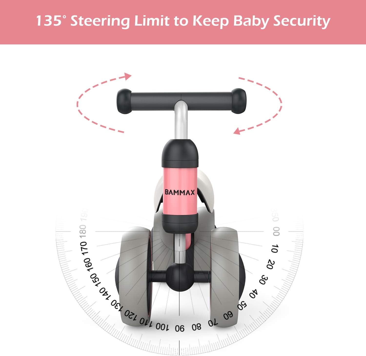 Bammax Balance Bike Baby Walker Push Bike Baby Ride On Bike for 12