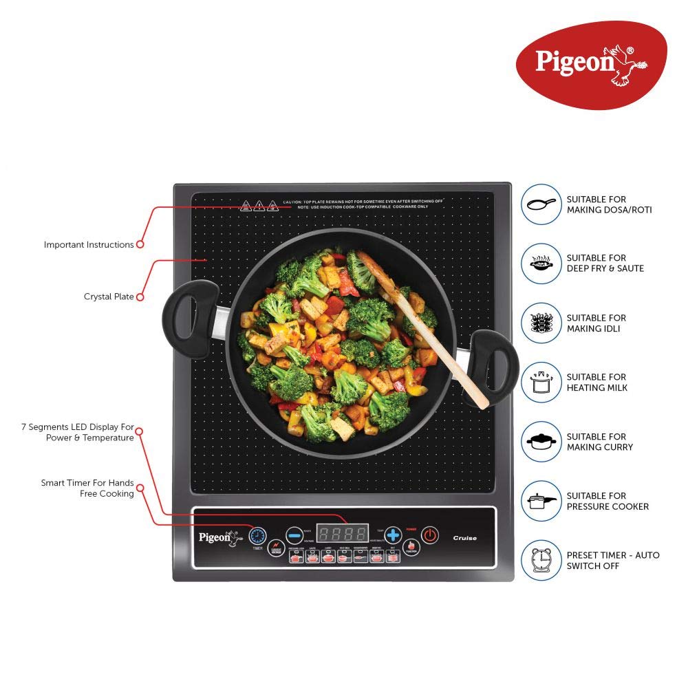 Induction Cooktop Pigeon by Stovekraft Cruise 1800Watt Best Price