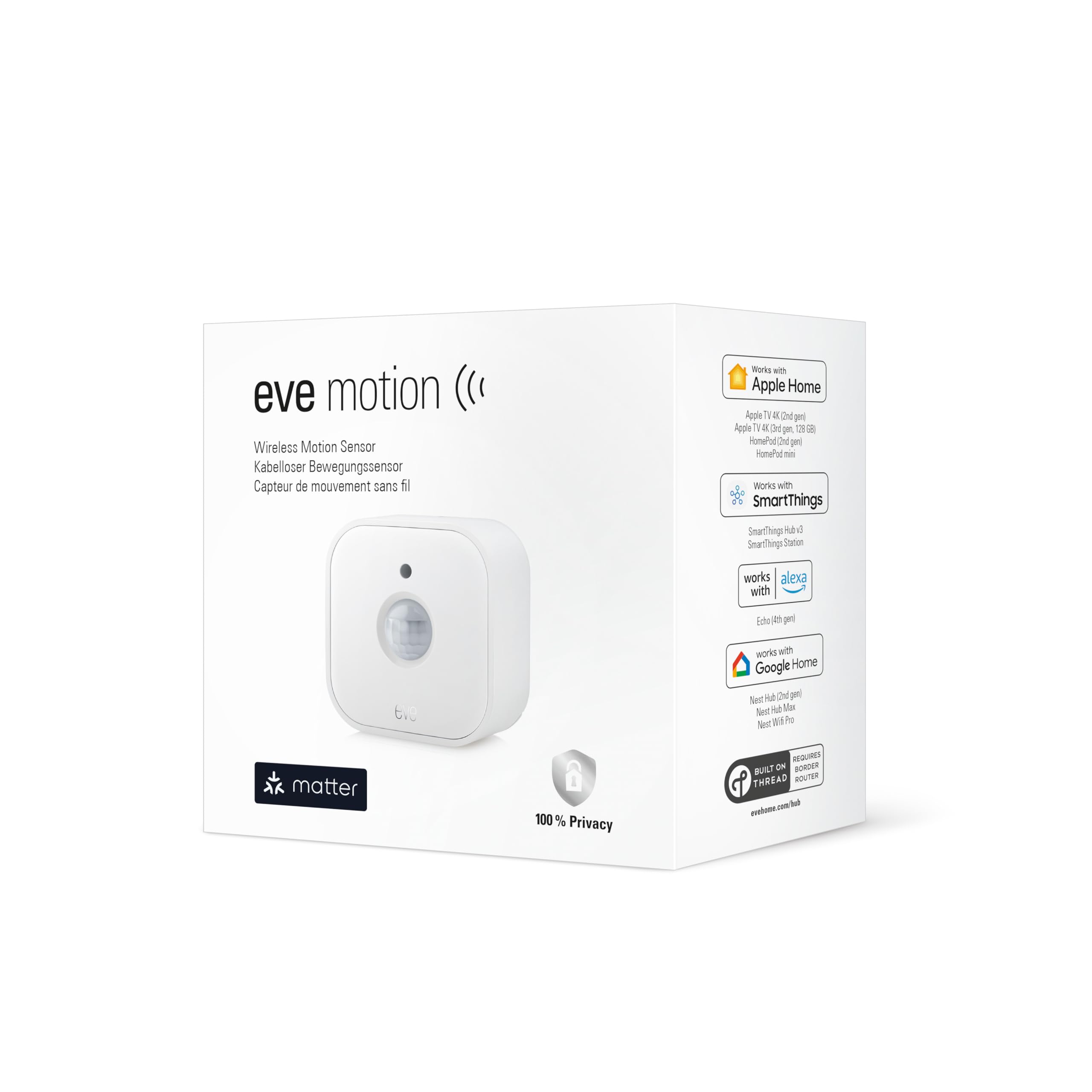 Eve Motion (Matter), Bewegungsmelder mit Lichtsensor (Innen-/Außenbereich), smarte Licht-/Geräte-Steuerung, kompatibel mit Alexa, Apple Home, Google Home, SmartThings, Thread Border Router erforderl 9