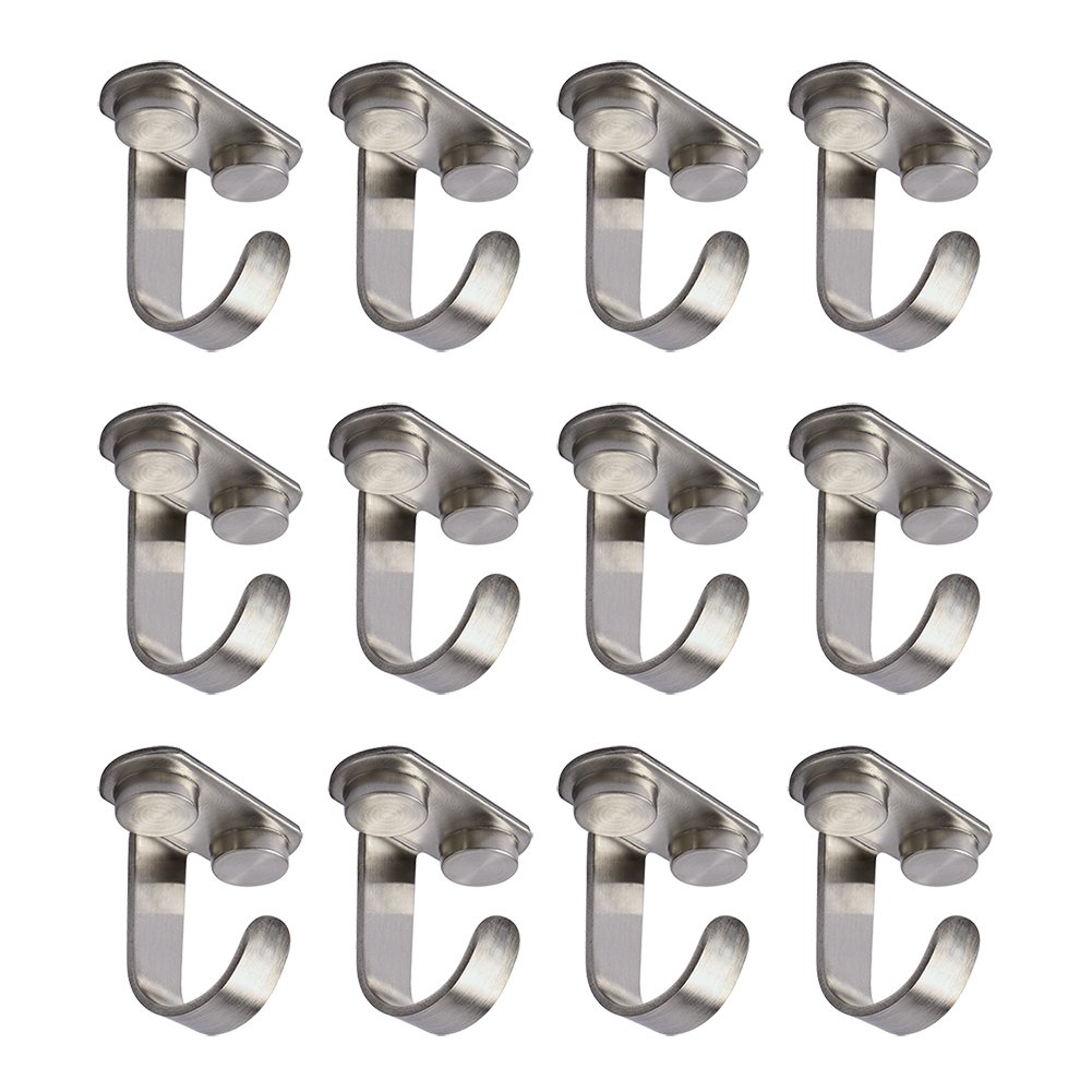 Alise X2208-12P Stainless Steel Ceiling Hook Towel/Robe Clothes Hook for Closet Top Bathroom Kitchen Cabinet Garage Utility Heavy Duty Screw Mounted, Brushed by Alise
