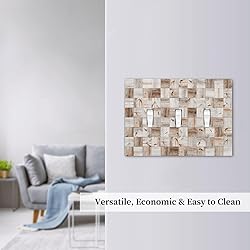 3d Vintage Wood Squares Pattern 3 Gang Artistic