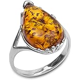 Ian and Valeri Co. Amber Sterling Silver Drop Ring