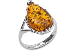 Ian and Valeri Co. Amber Sterling Silver Oval-shape Ring