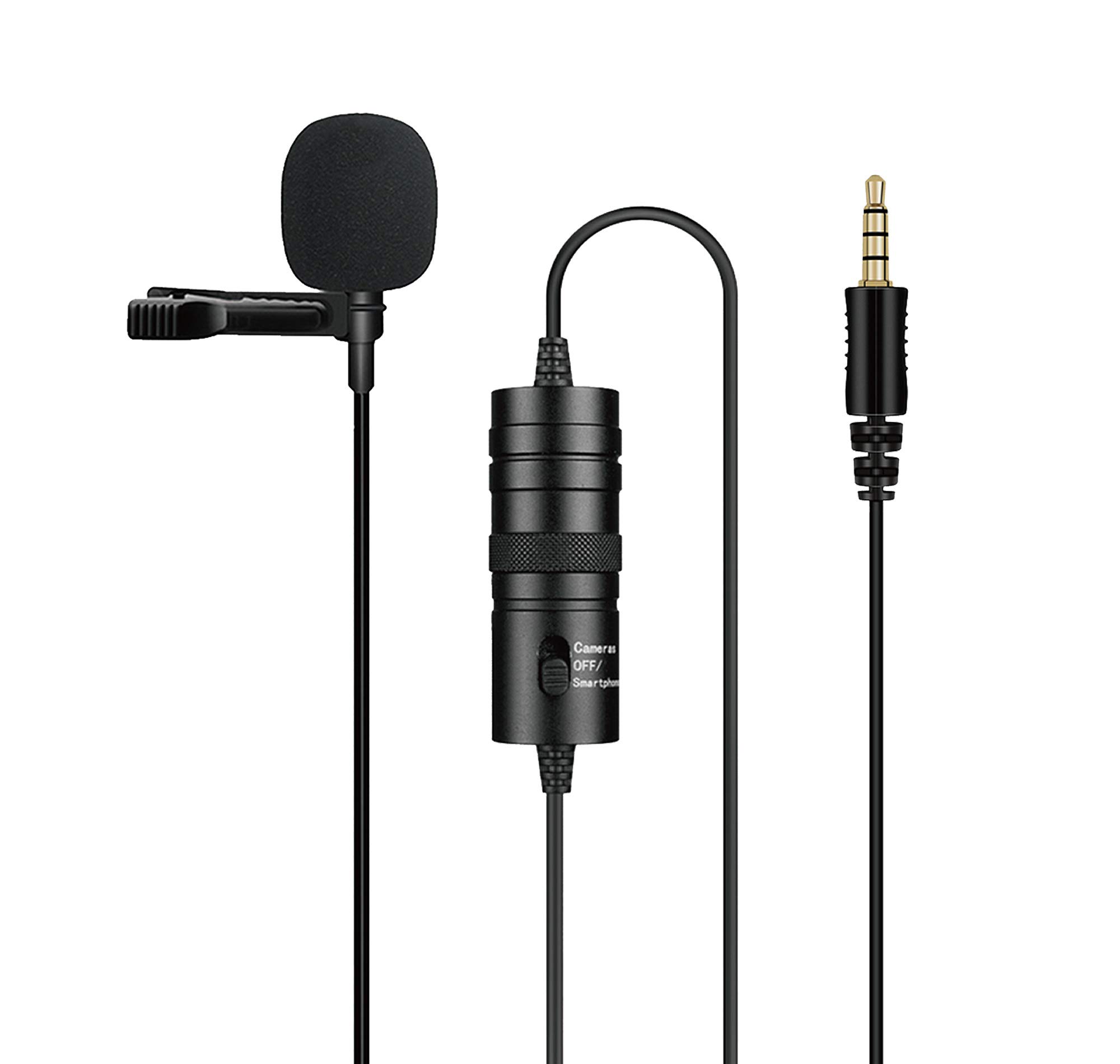 ayex Professional Lavalier Microphone with Wind Protection and Clamp Universal Use for Interviews Livestreams UVM LV-10