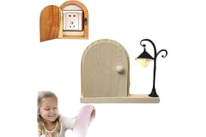 ENGUGU Fairy Door Outlet Cover Plate, Baby Proof Outlet Covers, Child Proof Light Switch Guard, Handmade Wooden Interior Electrical Outlet Switch Covers, Protects Children and Pets (b)