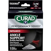 Curad Performance Series Infrared Ankle Support, Black, Small/Medium | Elastic Pullover Fit, Targeted Compression for Enhanced Recovery and Performance, Powered by CELLIANT Technology