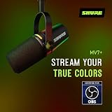 Shure MV7+ Podcast Microphone with USB-C XLR Outputs LED Touch Panel view 9