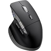INFINMIND Ergonomic Wireless Bluetooth Mouse with 6 Programmable Buttons(Mac/Windows), Multi-Device, Flying Scroll &amp; Side Wheel, 5 Level DPI, Rechargeable Silent Mice for Laptop, PC, Tablet, MacBook.