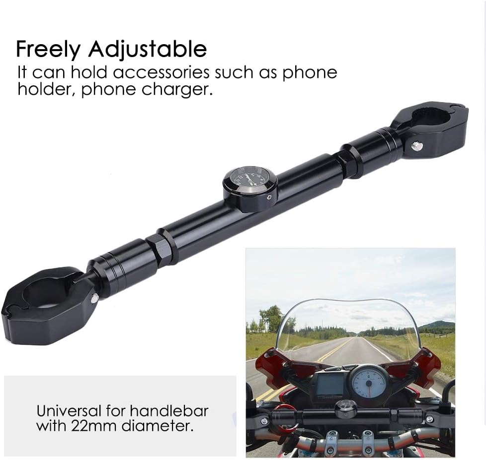 Motorbike Balance Bar, Aluminum Alloy Motorcycle Cross Bar Balance Handlebar Motorbike Accessories with (Black) - Image 3