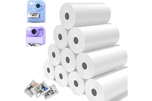 Teslahero 10 Rolls Kids Camera Instant Print Paper - BPA-Free Thermal Paper for Most Children's Printing Cameras, Capture & Create