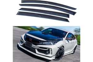 AceRide Window Visors Compatible with Honda Civic Sedan 2016 2017 2018 2019 2020 2021，Rain Guards Sun Shields Window Deflector，Tape-On Mugen Style，4PCS