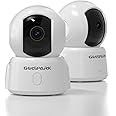 GOLSPARK Home Security Camera 2K, Pet Security Camera, 2.4GHz WiFi 360 PTZ Camera with Night Vision Motion Tracking Detection Two-Way Audio Sleep Mode SD Card Cloud Storage, White 2 Pack
