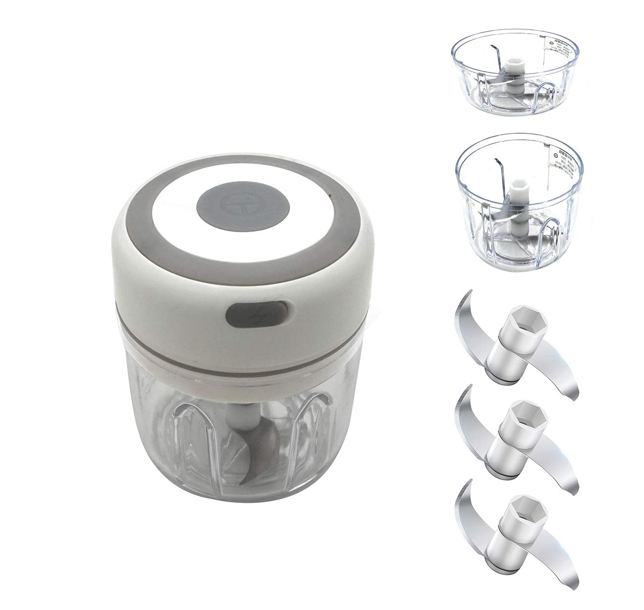 Electric Mini Garlic Chopper, Seasoning and Spice Chopper, Portable Ice Crusher Food Processor, Used for Chilli Pepper Vegetable Nut Meat