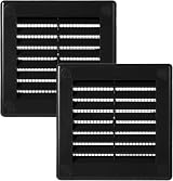 Vent Systems 100 x 100 mm Black Soffit Vent Cover Pack of 2