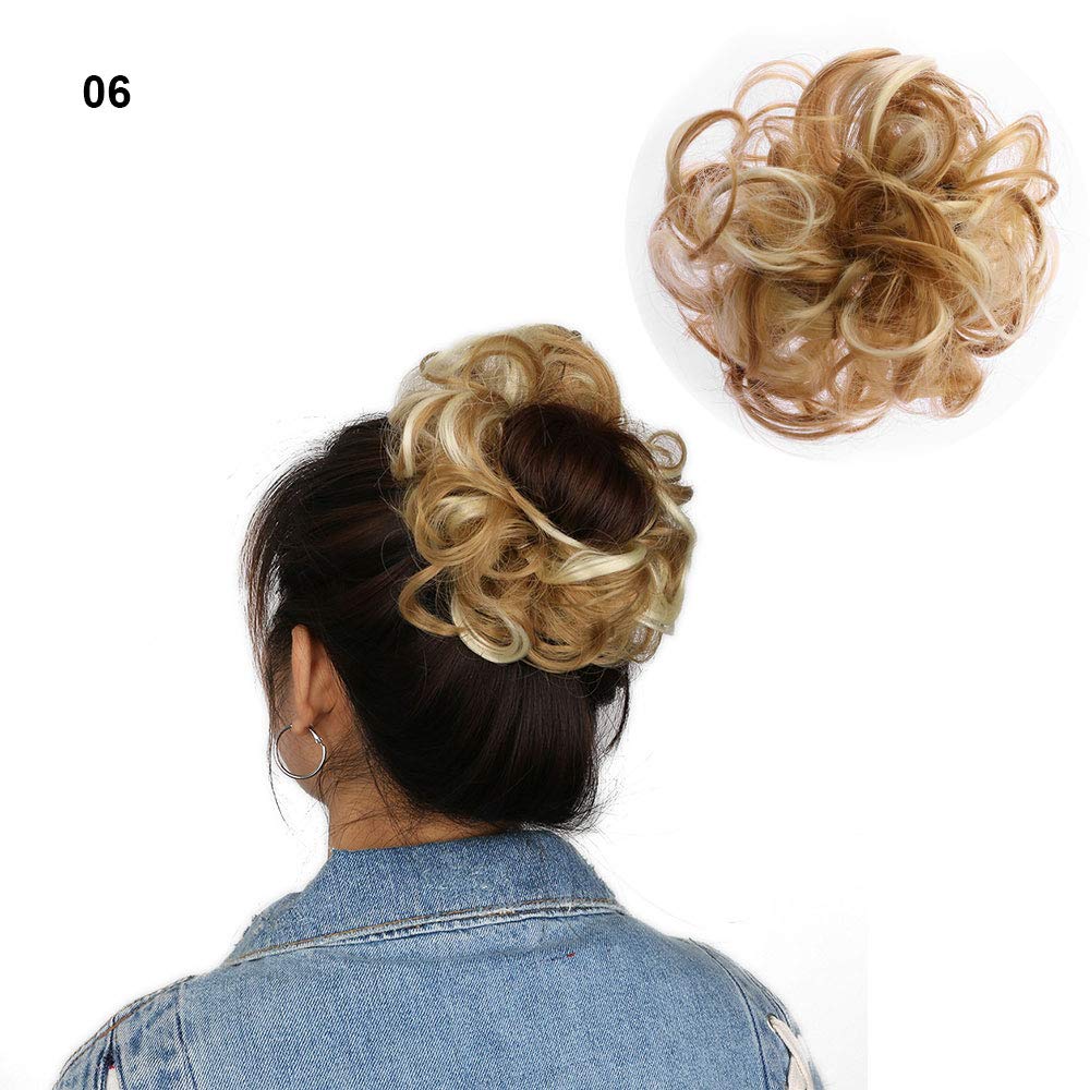 Buy 3nh 1pc Women Messy Bun Hair Scrunchie Wave Hair Chignon Girl