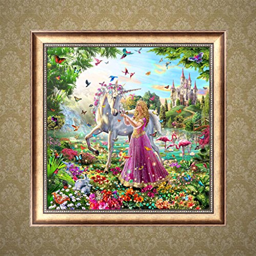image for Feamos 5D Diamond Painting Embroidery Kit Princess with Horse Stitch C