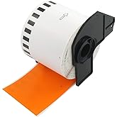 BETCKEY - Continuous Length Labels Replacement for Brother DK-2205 (2.4 in x 100 ft), Compatible with Brother QL Label Printers [1 Rolls/Continuous Labels, Orange]