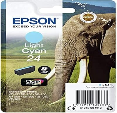 Epson Elephant 24 Light Cyan Ink Cartridge for Expression Photo XP-960 Series
