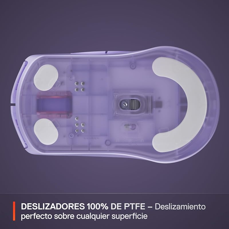 Rival 3 Wireless Gen 2 - Rato para jogos - 2.4GHz e Bluetooth - Sensor ótico TrueMove Air de 18000 dpi - 60 M de durabilidade de cliques - Leve - Sliders 100% PTFE - Lavanda