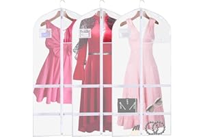 QEES 3 PCS Garment Bags,Garment Bags For Hanging Clothes,Clear Dance Garment Bags For Dancers,Dance Costume Bag,Dance Competition Bag For Girls,Garment Bags For Travel Storage.Garment Bag For Kids Adults