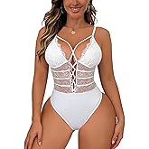 Buitifo Women Sexy Bodysuit One Piece Babydoll Lingerie Lace Teddy Negligee