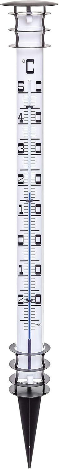TFA Dostmann Jumbo analoges Gartenthermometer, 12.2002, mit Erdspieß, schwarz