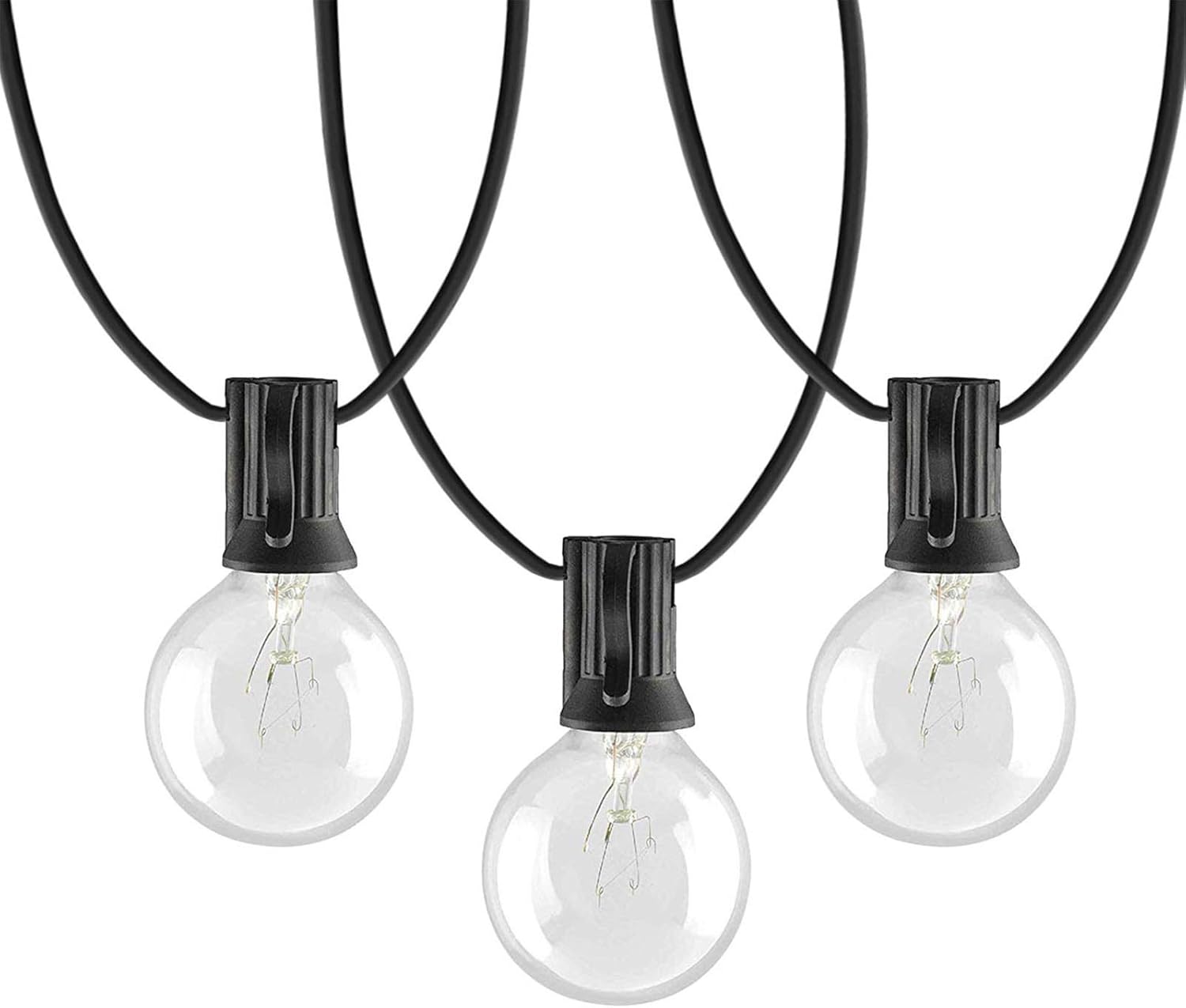 Amazon Com Afirst Outdoor Patio Lights 100 Ft With 100 5 Globe Bulbs String Lights Weatherproof Edison Hanging Lights For Backyard Deck Party Wedding Black Cord Home Improvement