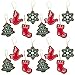 Felt Christmas Ornament, Holiday Ornaments Set (4 Designs, 16 Pack)