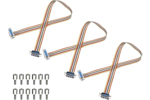 MECCANIXITY 3 Pcs IDC Rainbow Wire Flat Ribbon Cable DB15 Male to DB15 Female 19.7 Inch Length 2.54mm Pitch Breadboard Jumper