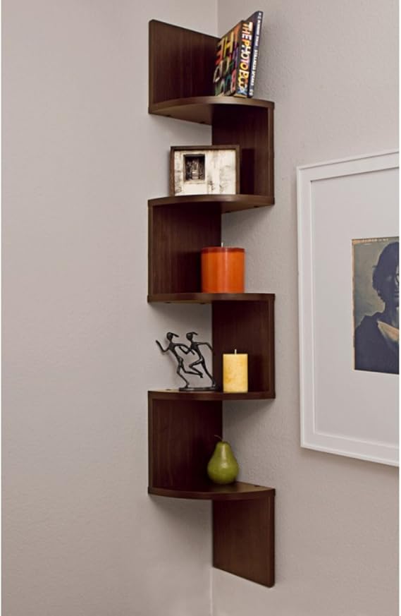 Danya B Large Laminated Corner Wall Mount Shelf Home & Kitchen
