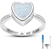 925 Sterling Silver Heart Urn Rings Hold Loved Ones Ashes Cremation Memorial Ring Keepsake Jewelry for Women for Human Ashes