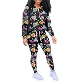 EOSIEDUR Women's Two Piece Outfits Zipper Jacket Pullover and Elastic Waistband Pants with Pockets Sweatsuit Tracksuit Sets