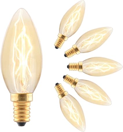 Edison Glühbirne E14, in Kerzenform mit E14 Sockel, Glühbirne Dimmbar