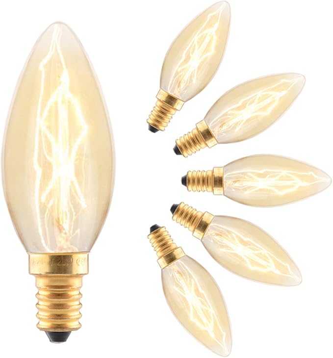 Edison Glühbirne E14, in Kerzenform mit E14 Sockel, Glühbirne Dimmbar