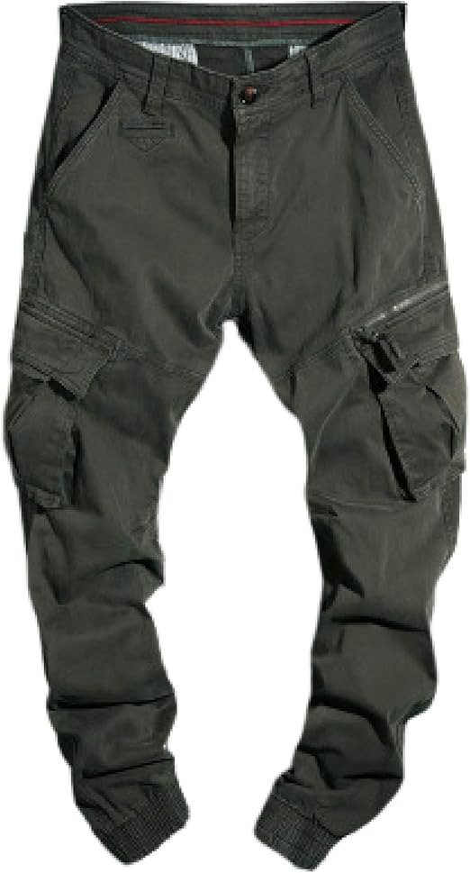 Herrenhose Mode Einfarbig Seite Reißverschluss Dekoration MehrfachTasche Loose Fit Freizeithose