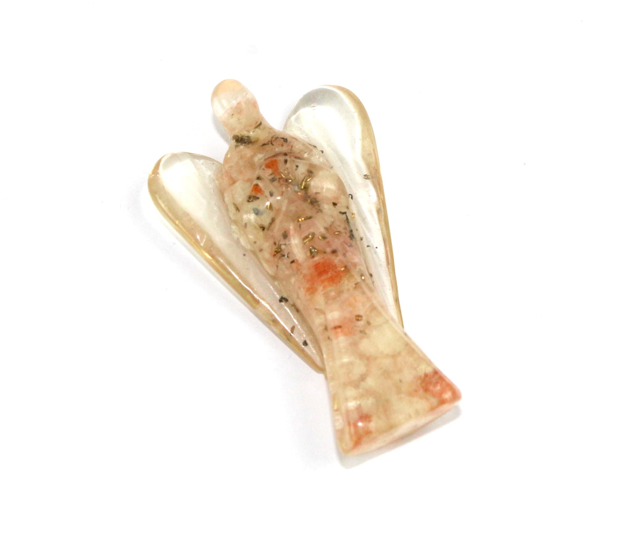 Prajet Sunstone Orgone Angel – Energy Booster Crystal Guardian for Joy, Confidence & Positivity – Handmade Reiki Healing Angel for Home & Gift Purpose