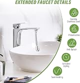 PRETTI Faucet Extender 14cm 360 Rotation Kitchen Tap Extension Stainless Steel view 3