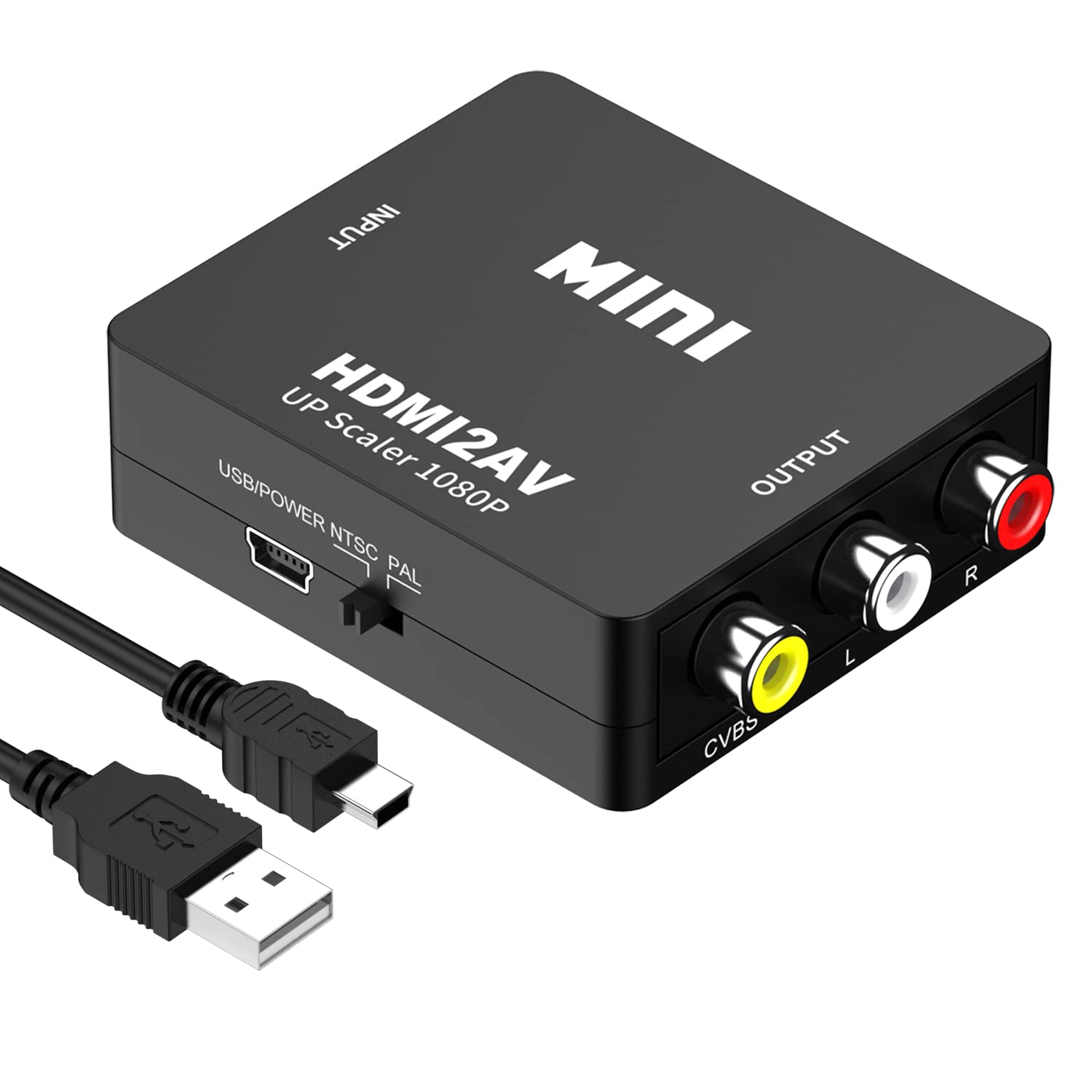 Goalfish HDMI RCA 変換 HDMI to RCA 変換コンバーター HDMI to AV コンポジット hdmi to rca 変換コンバーター 1080P 音声出力可 USB給電 Xbox PS4 PS3 カーナビなど対応 RCAケーブル ZYLFN の商品画像