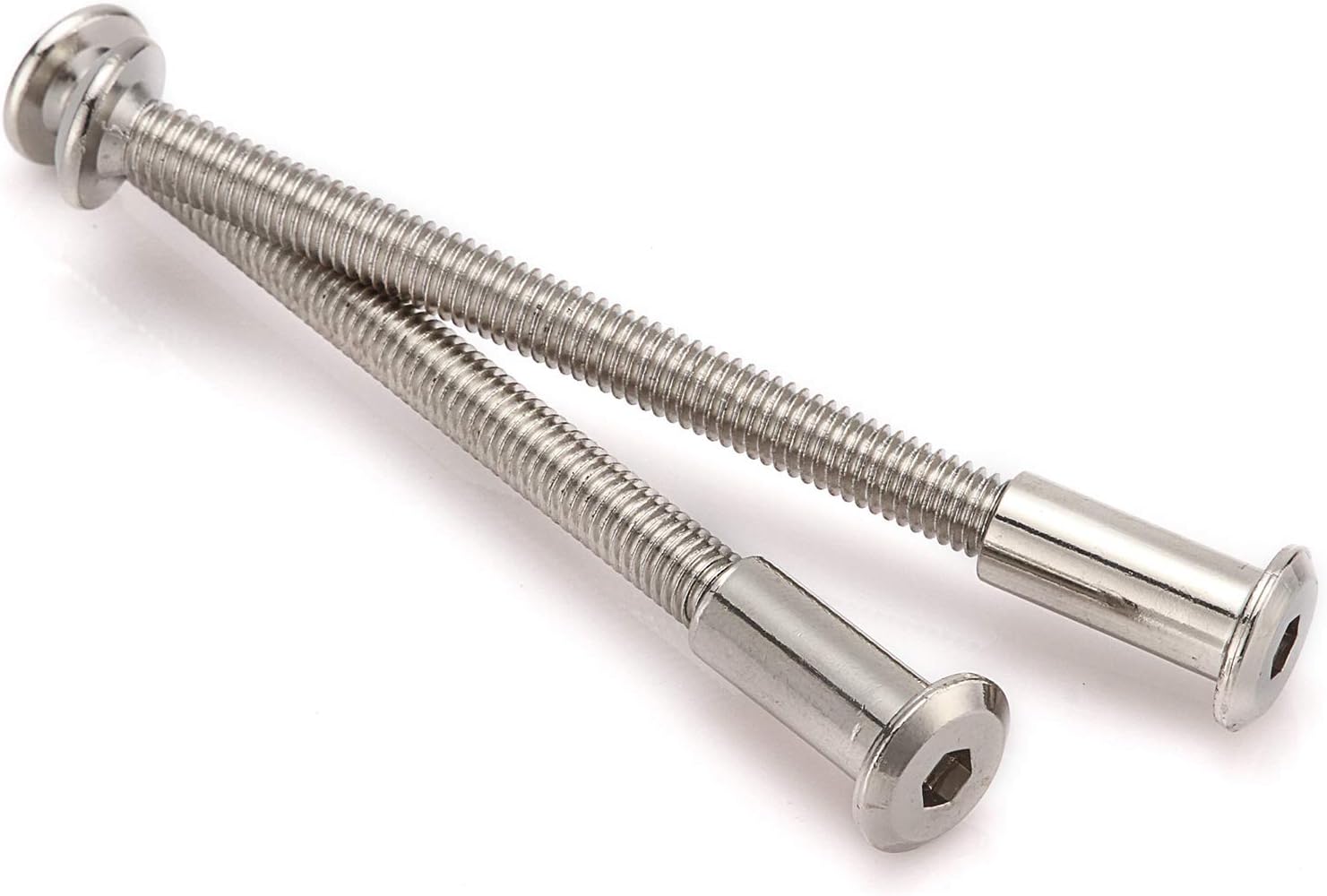 Anmas 10pcs M6 Length 50mm Furniture Joint Connector Bolt & Cap Nut Kit