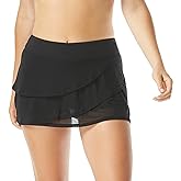 COCO REEF Mesh Layer Swim Skort for Women - Tummy Control, High-Waisted Bathing Suit Skirt Bottoms