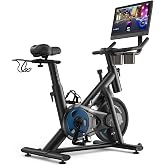 MERACH Exercise Bike, Magnetic Friction Stationary Bike for Home with APP | Low Noise Indoor Cycling Spin Bike with 300lbs Weight Capacity, Adjustable Seat &amp; Handlebars, Fitness Courses for Weight Loss