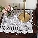 yazi Crochet Tablecloth Foral Handmade Table Doilies Cotton Lace Table Cover Square Dresser Scarf Sofa Doilies White Color 23.6inch