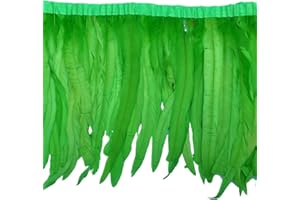 Sowder Rooster Feather Fringe Trim 12-14" in Width Pack of 1 Yard(Lime Green)
