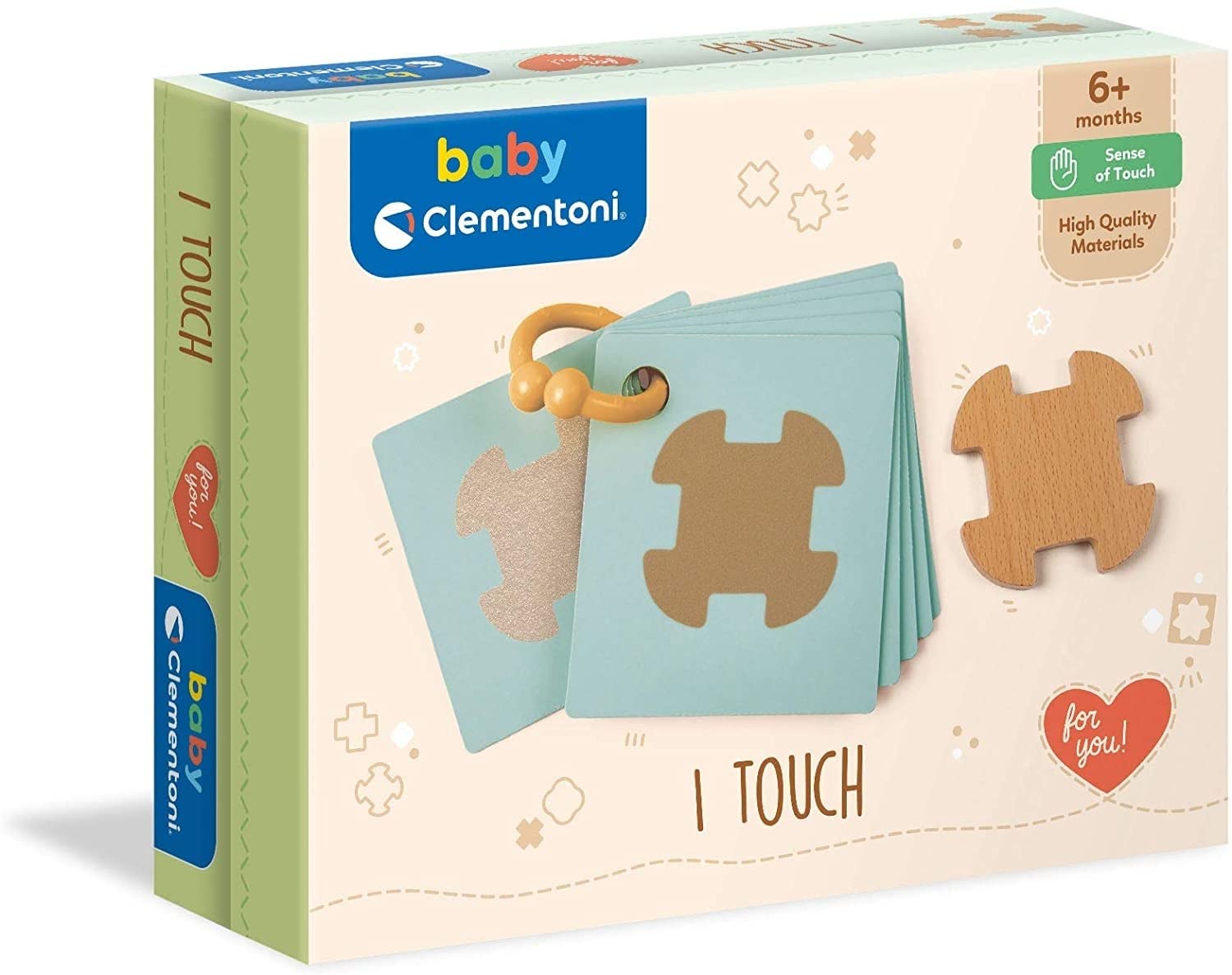 Clementoni 52476 Baby for You-I Touch Early Childhood, First Activity, Children 6 Months+, Made in Italy